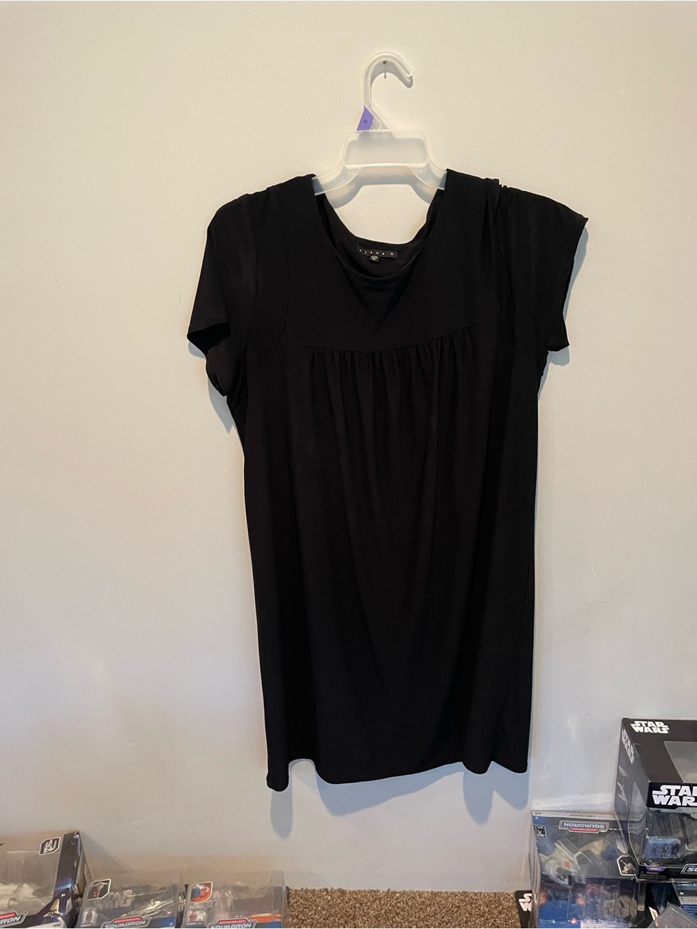 Tiana B. Black Short-Sleeve Tunic Dress